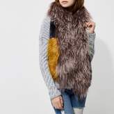 Thumbnail for your product : River Island Womens Brown mongolian wool colour mix scarf