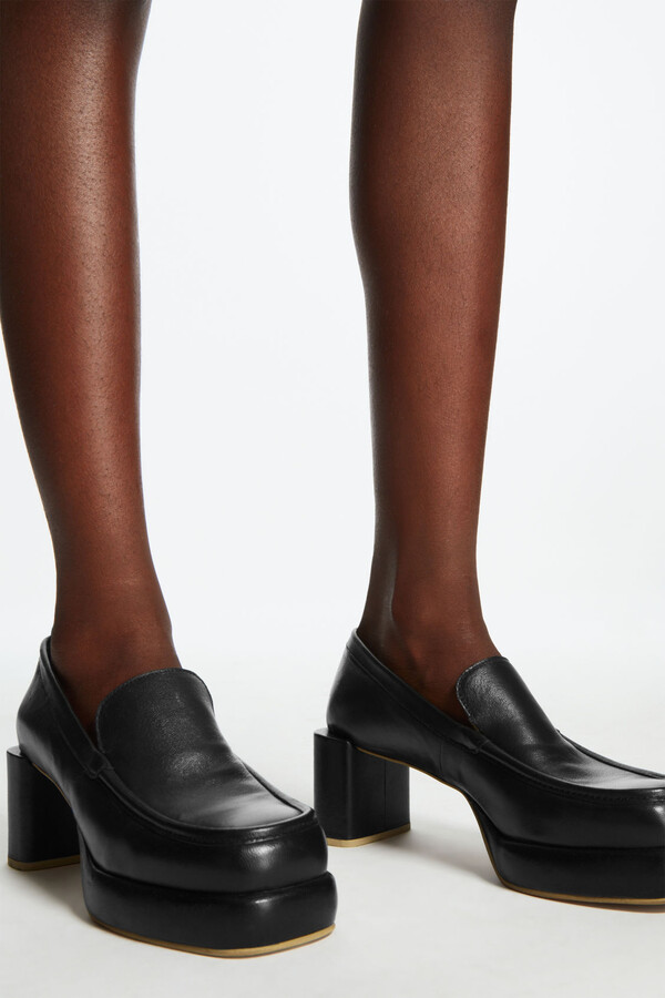 COS Leather Heeled Loafers - ShopStyle
