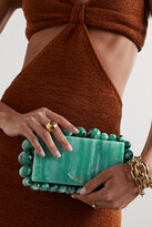 Thumbnail for your product : Cult Gaia Eos Beaded Marbled Acrylic Clutch - Green