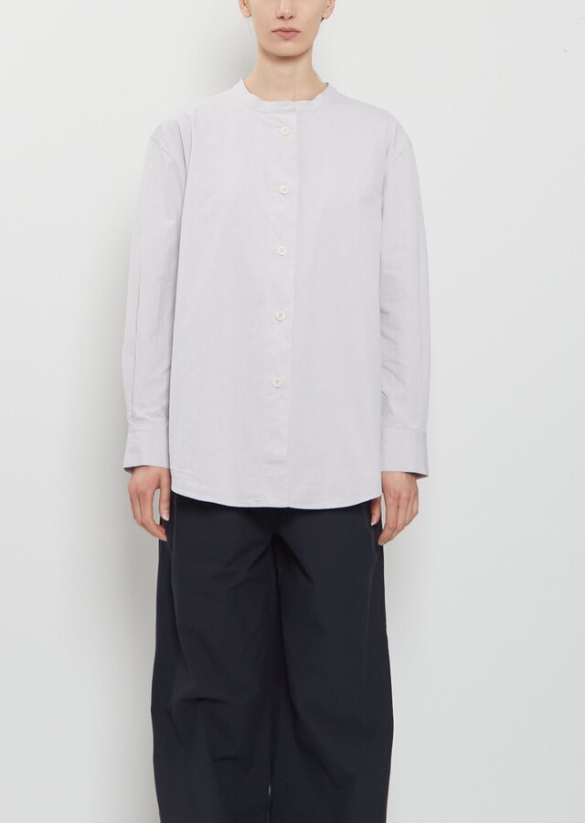 Mhl By Margaret Howell Long Collarless Cotton Shirt