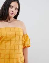 Thumbnail for your product : ASOS Curve DESIGN Curve Broderie Puff Ball Off Shoulder Mini Sundress