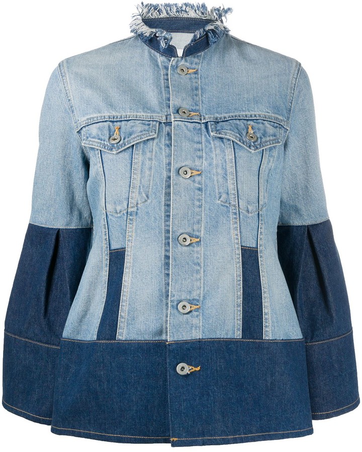 two tone denim jacket mens