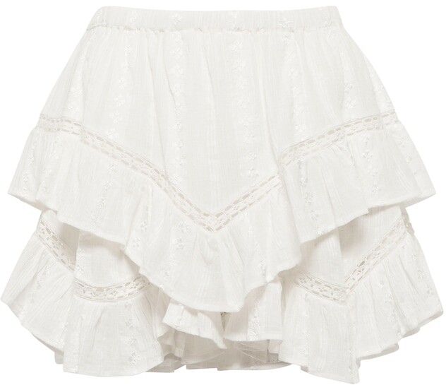white gauze mini skirt