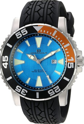 Oceanaut Men's 'Marletta' Quartz Stainless Steel and Silicone Watch Color:Black (Model: OC2914)