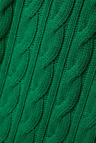 Thumbnail for your product : ROWEN ROSE Cable-knit Wool Midi Dress - Green