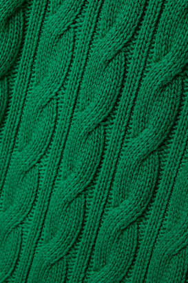 ROWEN ROSE Cable-knit Wool Midi Dress - Green