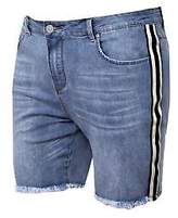 Thumbnail for your product : boohoo Mens Big And Tall Taped Waistband Denim Shorts