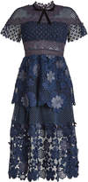 Thumbnail for your product : Self-Portrait Dress with Floral Lace and Mesh