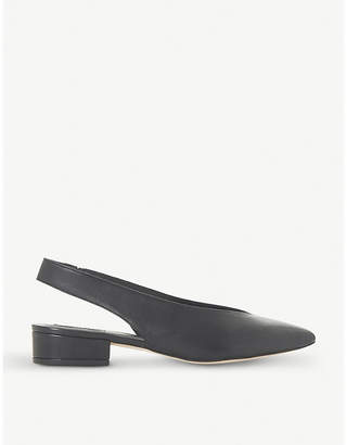 Dune Black Chiara - v cut slingback low block heel