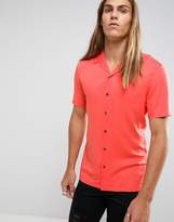 Thumbnail for your product : ASOS Skinny Viscose Shirt With Revere Collar In Coral
