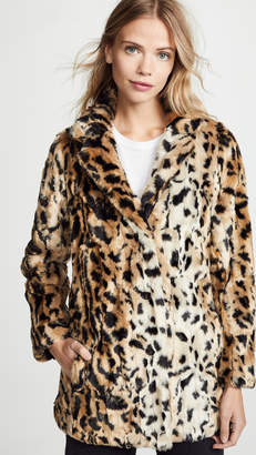 roxy faux fur leopard coat