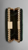 Thumbnail for your product : Burberry Chain-Detail Suede and Velvet Box Clutch