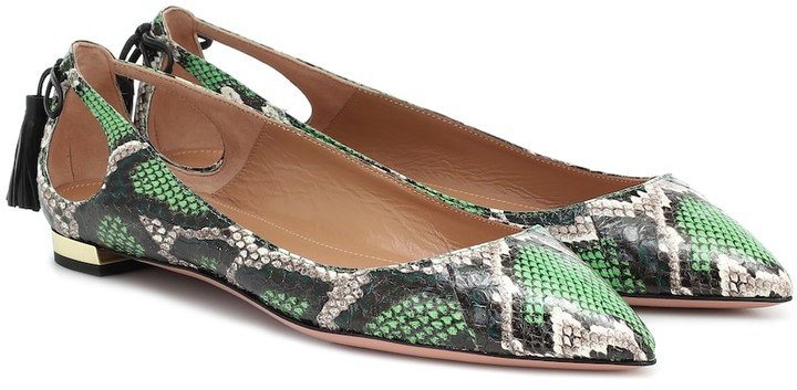 green snakeskin shoes