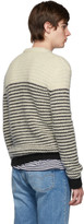 Thumbnail for your product : Saint Laurent Off-White and Black Stripes Crewneck Sweater