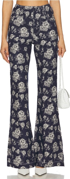yuhan wang Rose Jacquard Trousers