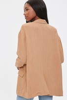 Thumbnail for your product : Forever 21 Linen-Blend Button-Front Blazer