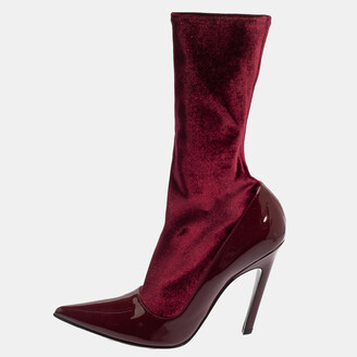 Patent leather ankle boots Louis Vuitton Burgundy size 40 EU in Patent  leather - 22281114