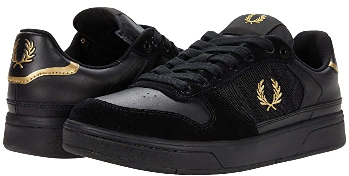 Fred Perry B300 Leather/Mesh/Suede (Black) Men's Shoes - ShopStyle