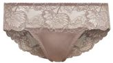 Thumbnail for your product : New Look Kelly Brook Light Blue Floral Lace Panel Brazilian Briefs