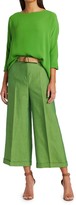Thumbnail for your product : Akris Florella Double-Face Cropped Wide-Leg Trousers