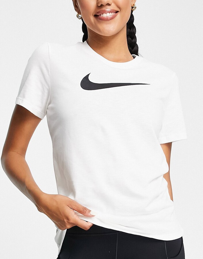 Nike Training Swoosh Dri-FIT t-shirt in white - ShopStyle Tops