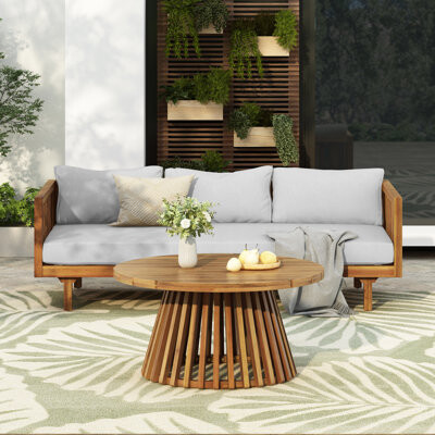 Elegant Patio Furniture Set: Claremont 3-seater Daybed & Acacia Wood Table