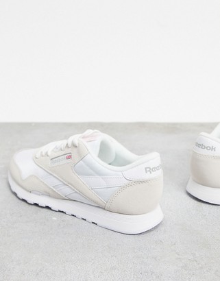 Reebok Classic Nylon trainers in grey and white - ShopStyle