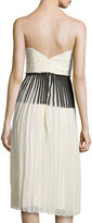 Thumbnail for your product : Nicole Miller Patterned-Bodice Cocktail Dress, Ivory/Black