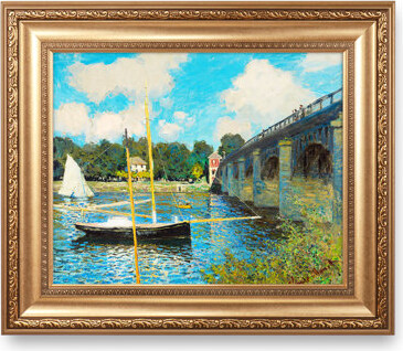 Vault W Artwork The Bridge at Argenteuil by Claude Monet Framed Size: inches,Image Size: inches World Classic Reproductions For HomeDecor,Wide Gold Frame