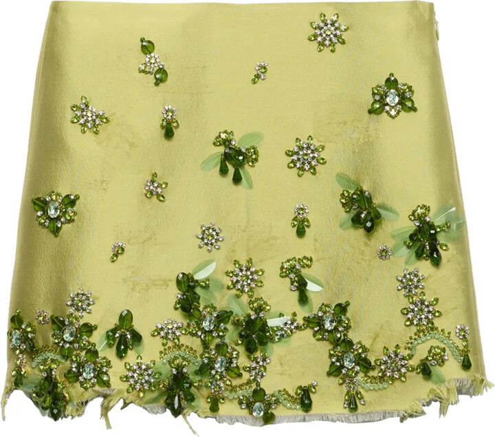 Prada Crystal-Embellished Mini Skirt