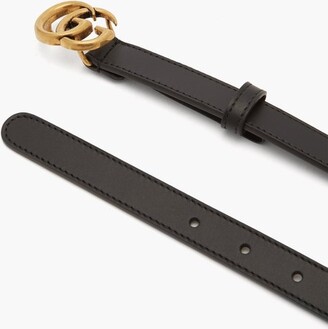 Gucci GG-logo Leather Belt - Black