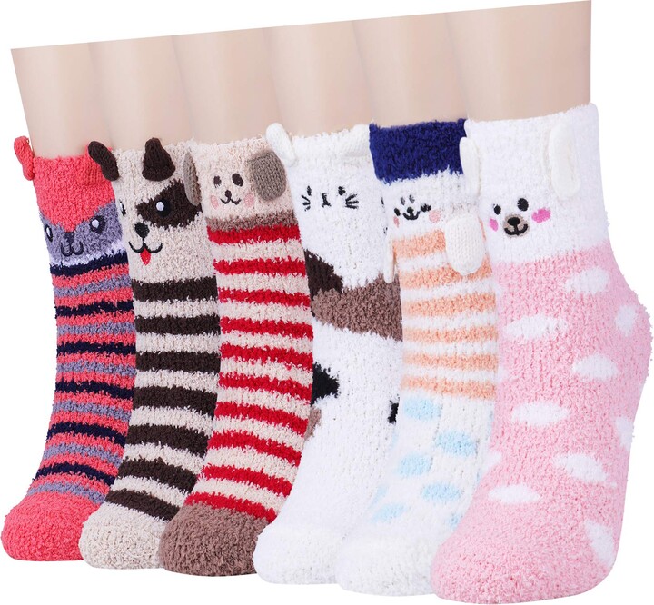 Toes Home Fluffy Socks for Women and Girls - Soft Cute Bed Cozy