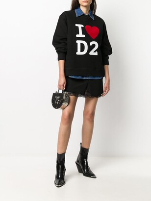 DSQUARED2 I Heart D2 print sweatshirt