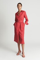 Thumbnail for your product : Reiss Linen Belted Shirt Dress