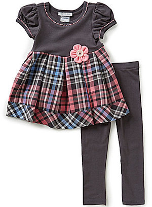 Bonnie Jean Little Girls 2T-4T Plaid Pleated Dress & Leggings Set