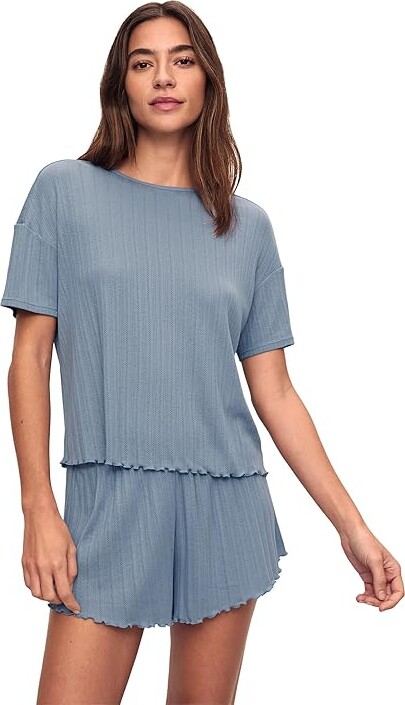 Eberjey Pointelle Top Women's Pajama Ivory : XL, Cotton/Modal/Tencel