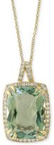 Thumbnail for your product : Effy Final Call by Green Amethyst (10-3/8 ct. t.w.) & Diamond (1/4 ct. t.w.) Pendant Necklace in 14k Gold