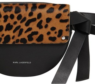 Karl Lagerfeld Paris Logo Ponyskin & Leather Belt Bag