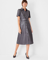 Thumbnail for your product : Ann Taylor Faux Leather Midi Shirtdress