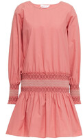 Thumbnail for your product : See by Chloe Smocked cotton-poplin mini dress