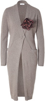 Thumbnail for your product : Brunello Cucinelli Cashmere Cardigan with Flower Brooch