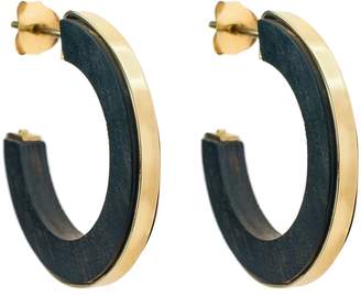 Hissia Fez 18k Gold & Ebony Wood Hoop Earrings