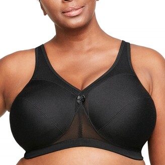 Buy Glamorise Women's Plus Size Zip Up Front-Close Sports Bra Wirefree  #9266, Black, 38F at