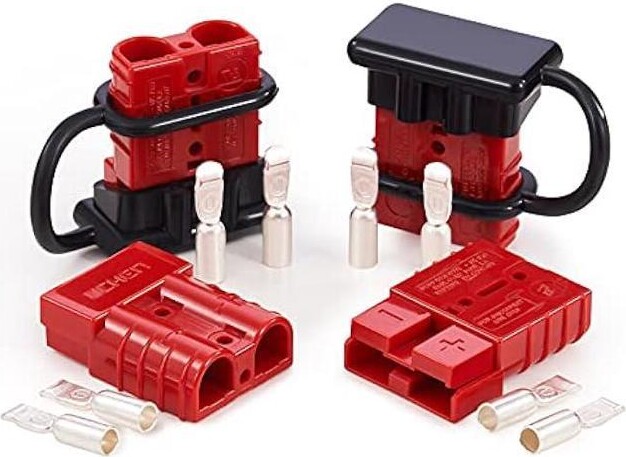 usbroway OMT Wire Connector 4 Pack, 50A Wire Harness Plug Kit for 6-12 Gauge Cables, 12V-36V Battery Quick Connect Disconnect Set for Car Bike ATV Winches...