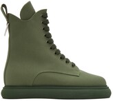 Thumbnail for your product : ATTICO Green Canvas Selene Ankle Boots