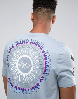 ASOS Tall Longline T-Shirt With Yin Yang Sleeve & Back Print