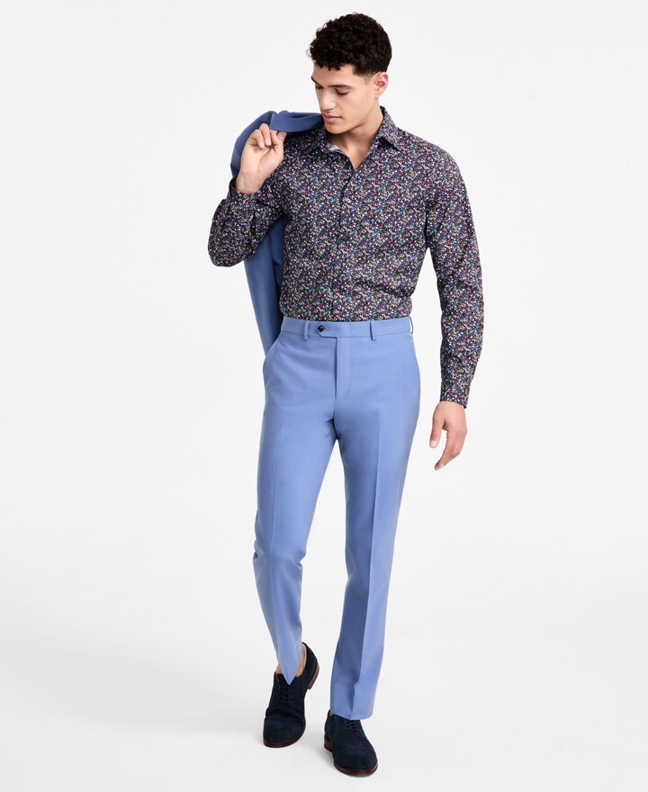 Bar III Men's Slim-Fit Black/White Plaid Suit Pants, Created for