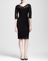 Thumbnail for your product : Dolce & Gabbana Half-Sleeve V-Neck Lace Dress
