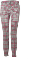 Thumbnail for your product : Current/Elliott Cotton Jeans in Red Plaid Gr. 24