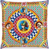 Thumbnail for your product : Dolce & Gabbana small Carretto-print square cushion